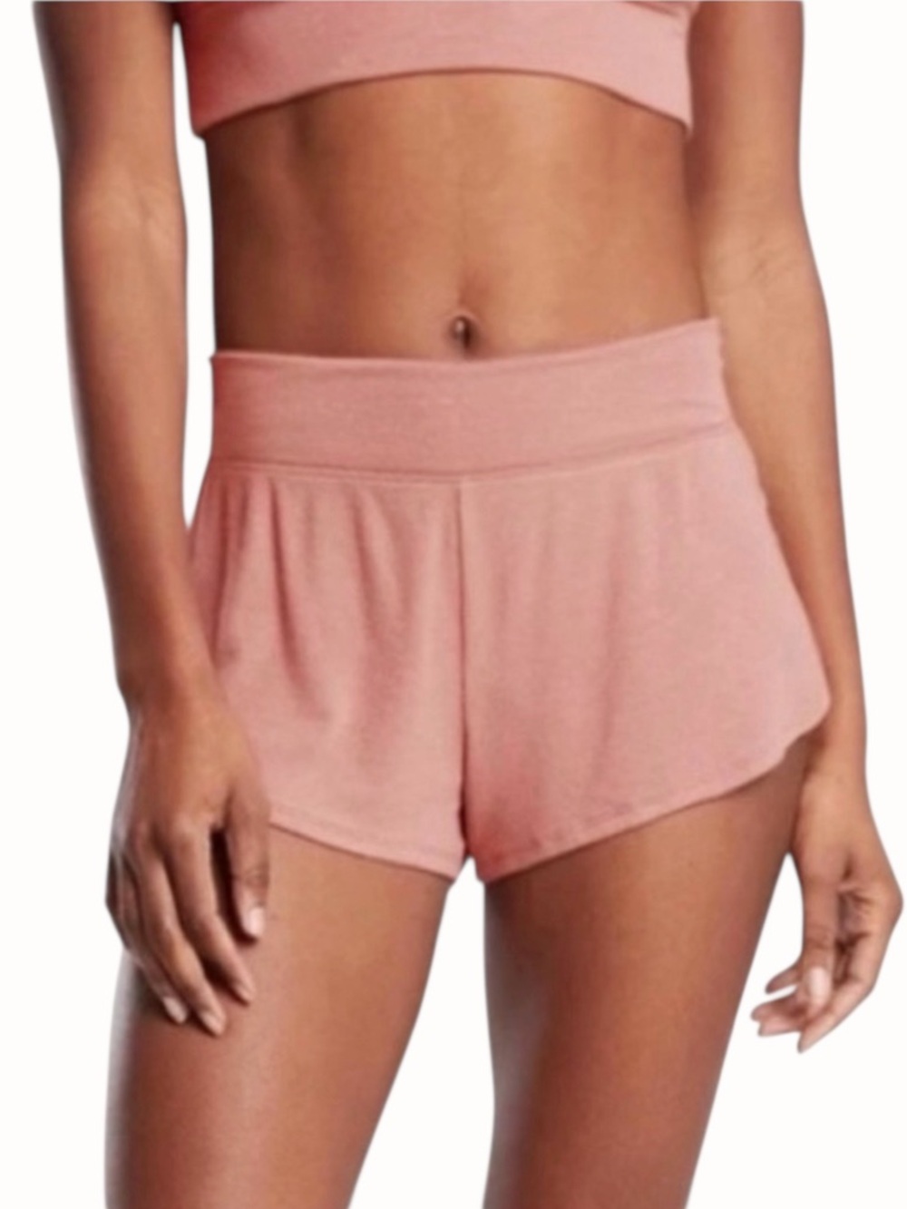 ATHLETA Well Rested Rib Modal Sleep Lounge Shorts Plus 2X Pink NWT